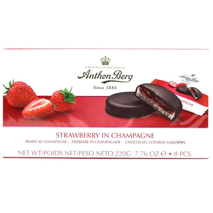 Anthon Berg - Strawberry in Champagne Chocolate Marzipan, 7.6oz - myPanier