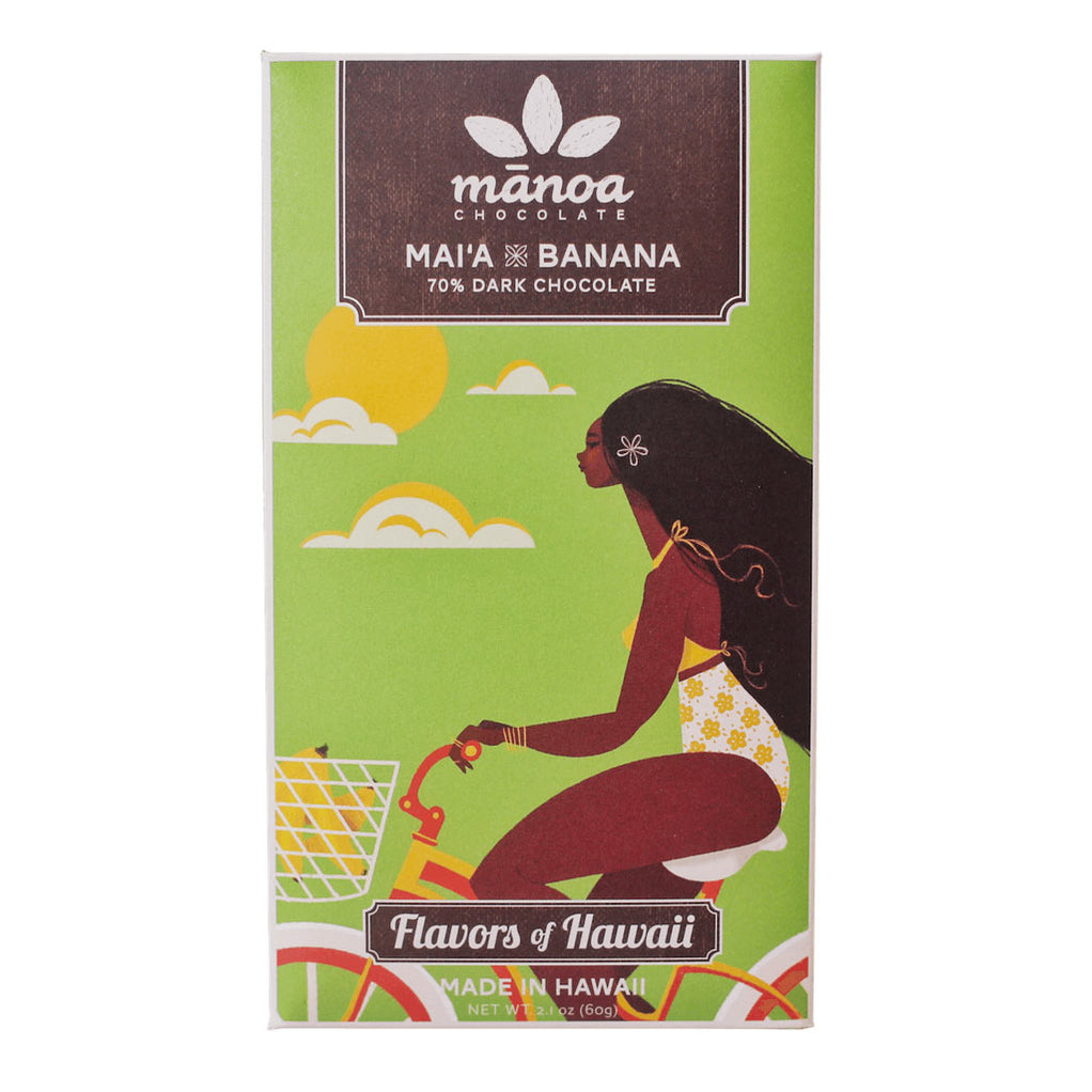 Manoa Hawaii 70 Mai'a x Banana Dark Chocolate Bar, 60g