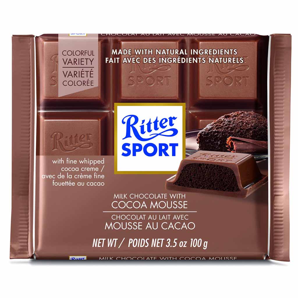 Ritter Sport - Milk Chocolate with Cocoa Mousse, 3.5oz (100g) Bar ...
