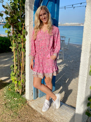 Izzy Long Sleeve Dress - Pink Floral