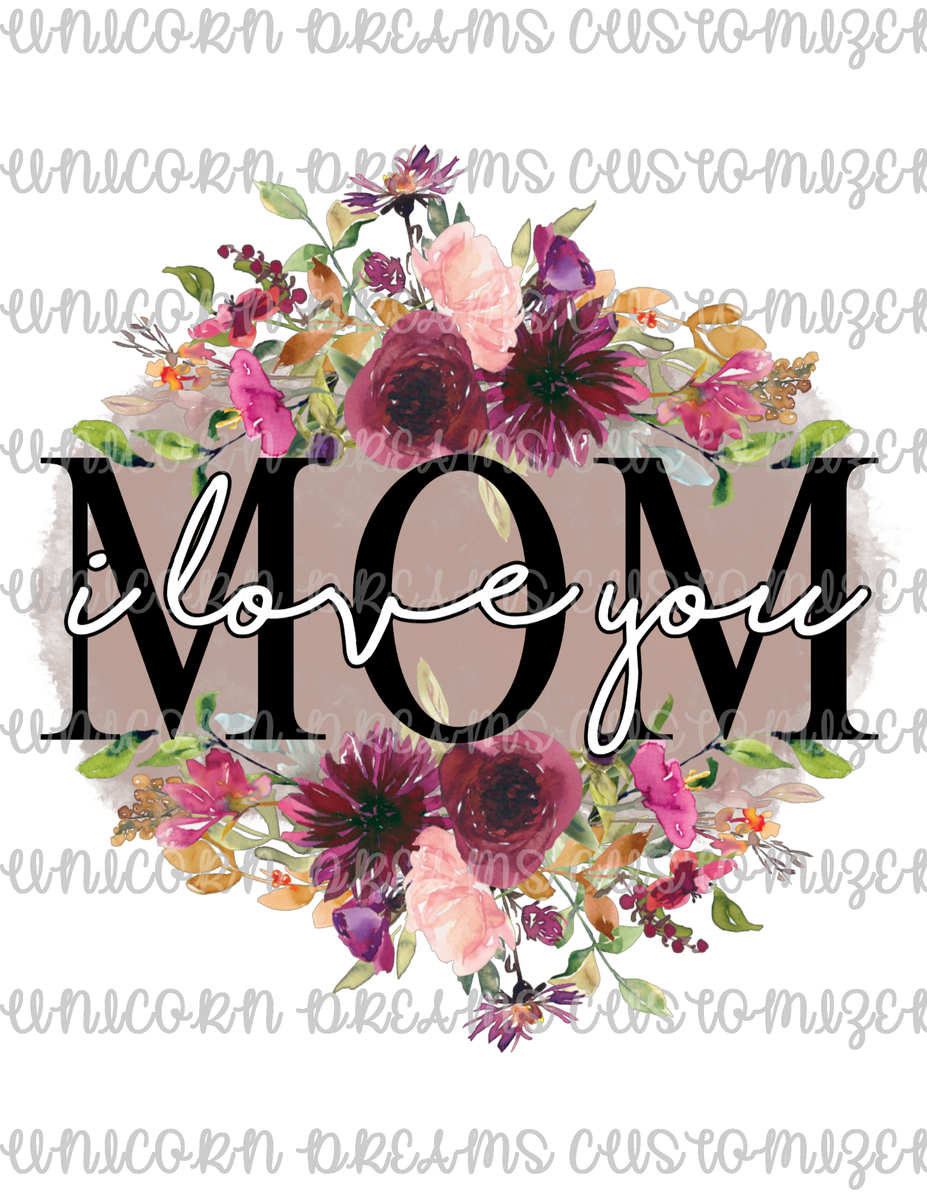 Sublimation Transfer - Mom / Floral Wreath – Unicorn Dreams Customized ...