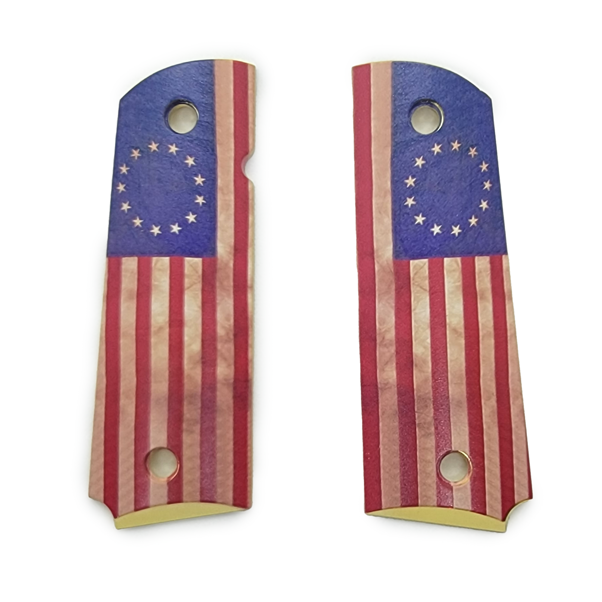 1911 Full Size Ambi Cut 13 Colonies Flag Gold T Cf13 Grips America 6706