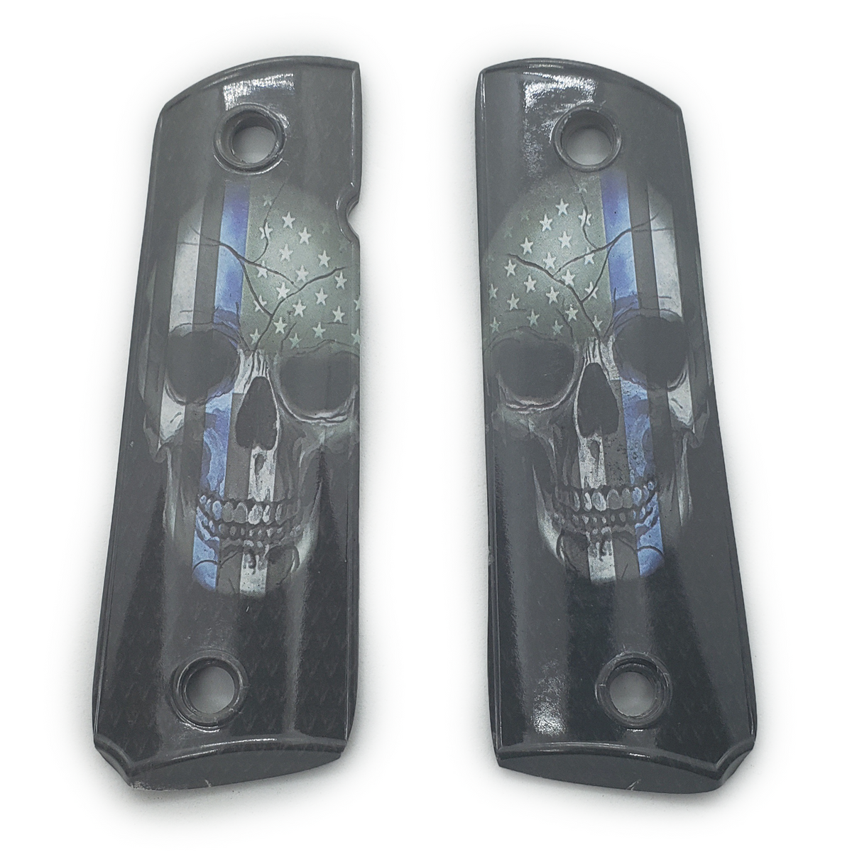 1911-pistol-grips-blue-line-skull-smooth-grips-america