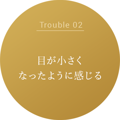 目が小さくなったように感じる