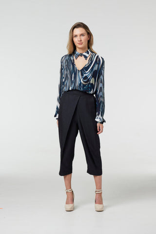 Supernova - Set: 3/4-Sleeve Tunic Top + Cropped Wide-Leg Pants