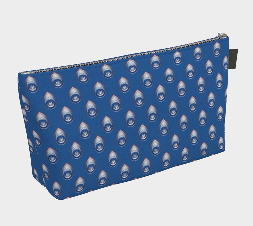 Small Zipper Pouch in Blue & White Flower Print - Adi Treasures