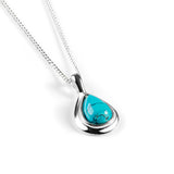 Classic Teardrop Necklace in Silver and Turquoise