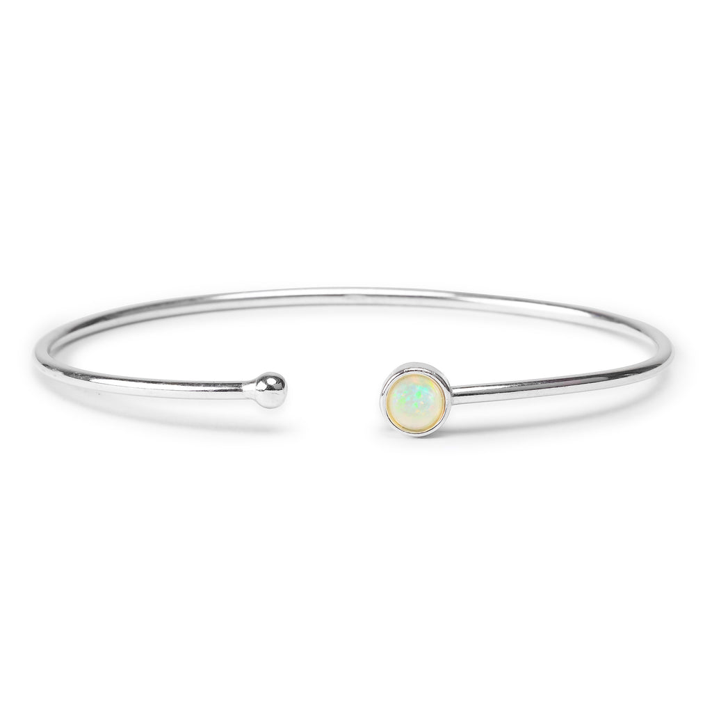 Opal Bangle | Silver Cuff Bangle | Pink Opal Jewellery – Henryka