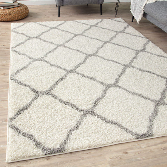 Myshaggy Collection Rugs Moroccan Design in Ivory| 385 IG