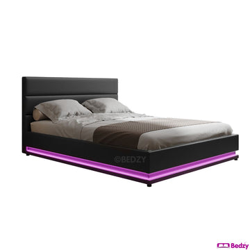 Henley LED Storage Queen Bed Frame Black