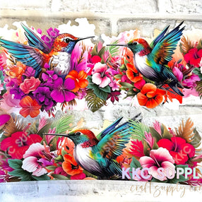 UV4020S-Floral Hummingbird 40oz UV DTF Wrap Set