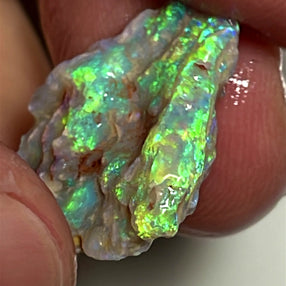 Lightning Ridge Rough Opal 7.25cts Crystal Witches hat Knobby Amazing Vibrant Very Bright Multicolours 18.000 x 17.000 x 3.000 mm WAE47