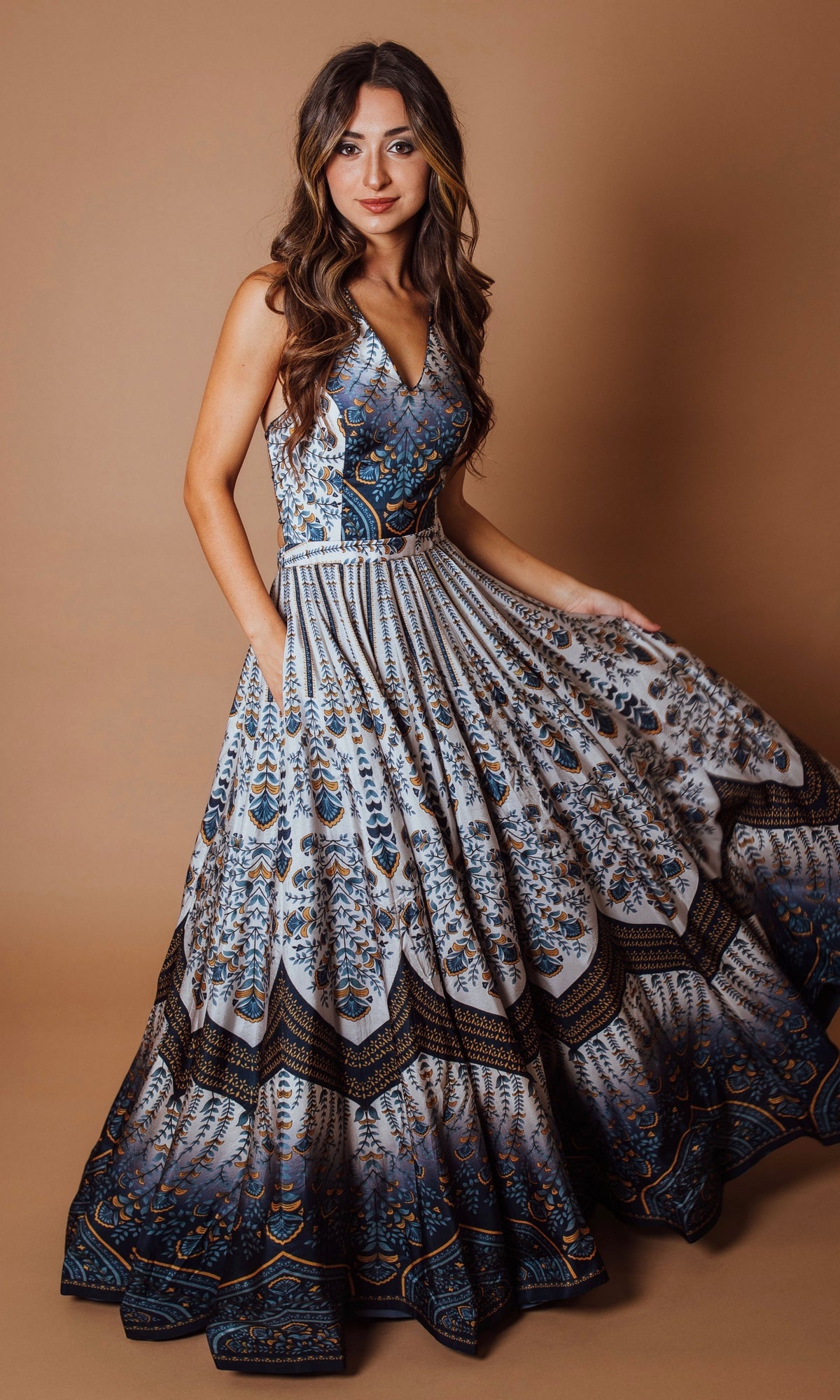 Ruba Blue Print Dress