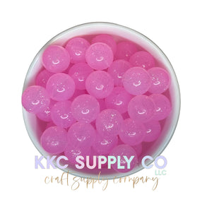 SG02-Light Pink Jelly Glitter Silicone Bead 15mm