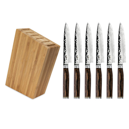 Shun Premier 6-Piece Steak Set Knife with Bamboo Side Car Block