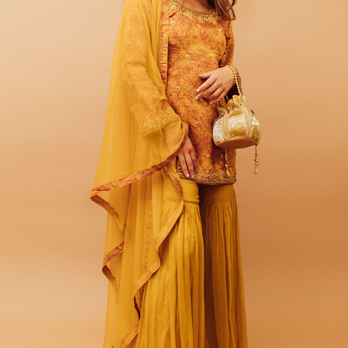 AG1892  Yellow palazzo suit