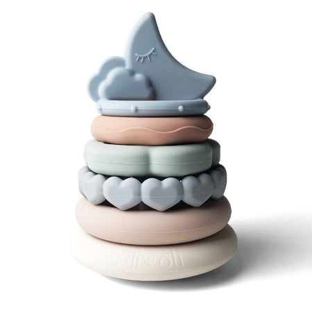 Soft Silicone Stacking Ring Tower (Moon)