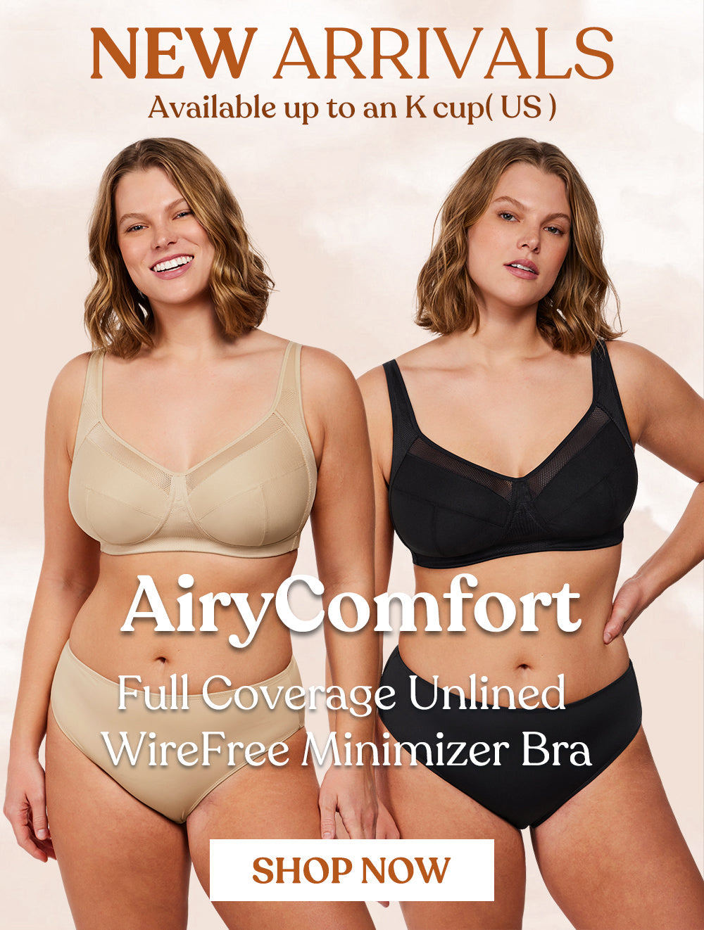 NEW IN:AiryComfort Full Coverage Unpadded WireFree Minimizer Bra