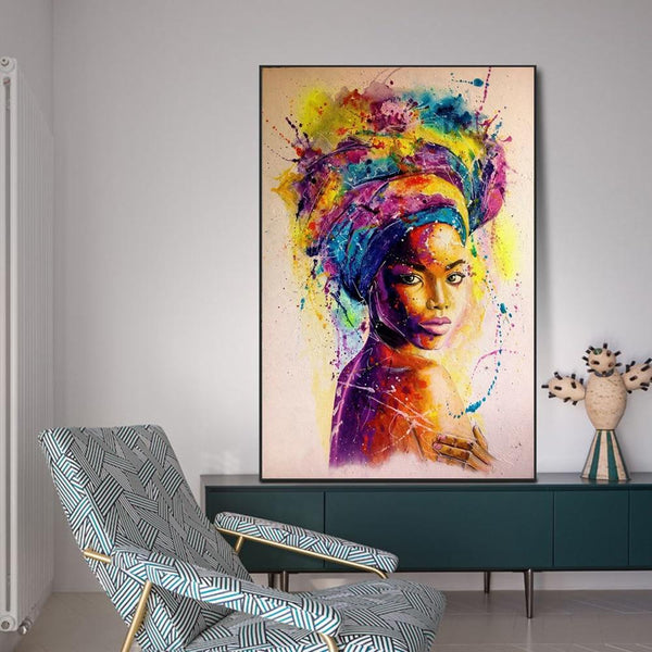 African Queen Canvas Graffiti Print