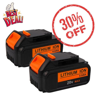 Pre-Promo | 4.0Ah For Dewalt 20V Battery Replacement | DCB200 DCB205 Batteries 2 Pack