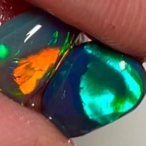 Lightning Ridge Small Opal Rough/Rub/Preforms Blacks From the Miners Bench 2.4cts Gorgeous Bright Multi fires 10x5x2mm to 9x6x2mm MFB35