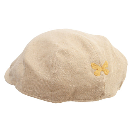 Simple Butterfly Icon Embroidered Big Size Men&#39;s Linen Ivy Cap