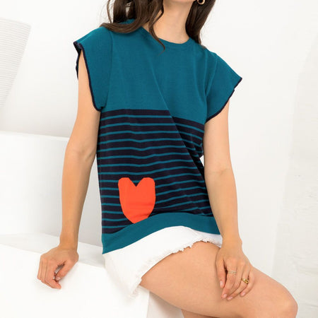 Heart on my Sleeve Sweater Top-THML