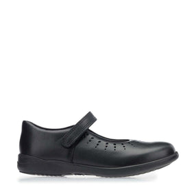 Start Rite Mary Jane - Black Leather Riptape Mary Jane School Shoes