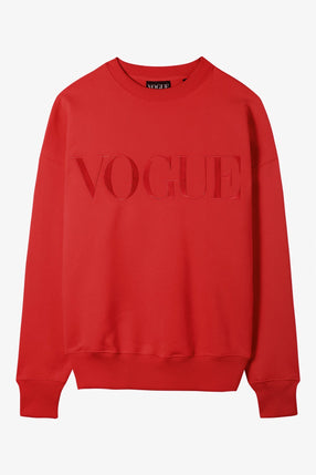 Sudadera VOGUE roja con logo bordado