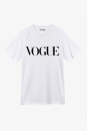 Camiseta VOGUE Blanca con logo negro impreso