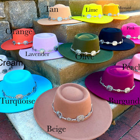 Ballad Round Wide Brim chain Fedora