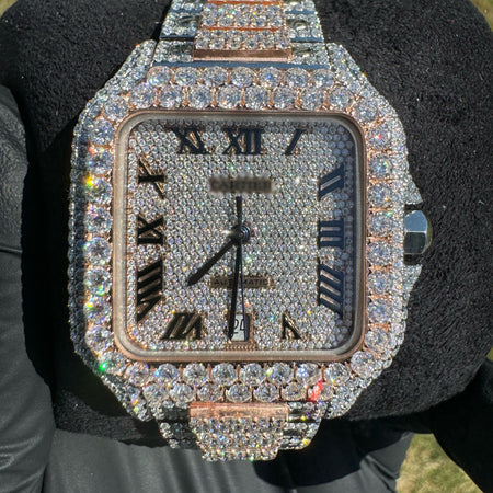 Fully Iced Custom Moissanite C-Watch (Two Tone)