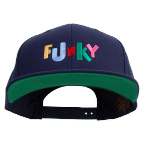 Colorful Funky Logo Embroidered Wool Blend Prostyle Snapback