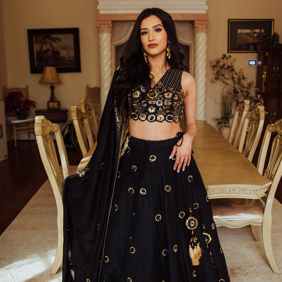 Kiera Glitz &amp; Glam Navy Lehenga Choli