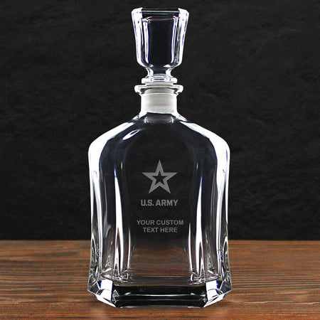 US Army &#39;Build Your Glass&#39; Personalized 23.75 oz. Whiskey Decanter