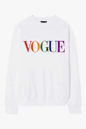 Sudadera VOGUE Blanca con logo rainbow