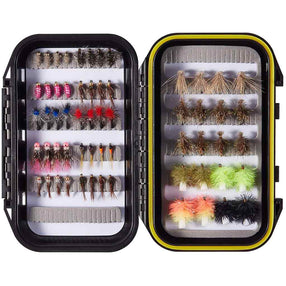 32/60/62 Pcs Fly Fishing Flies Barbed or Barbless Trout Grayling