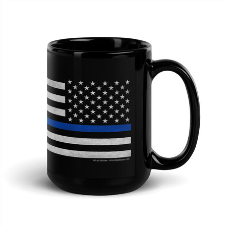 Blue Line Flag Law Enforcement Support 15oz Coffee Mug