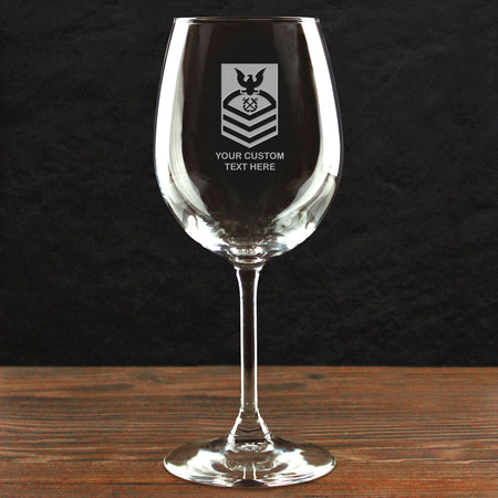 US Navy &#39;Build Your Glass&#39; Personalized 16 oz Wine Glass