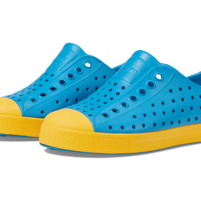 Native Jefferson Wave Blue/Pollen Yellow Kids Summer Shoe