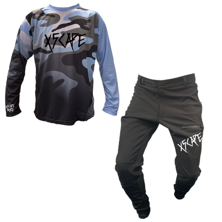 X5CAPE Airforce Blue Camo Fade Jersey Race Kit