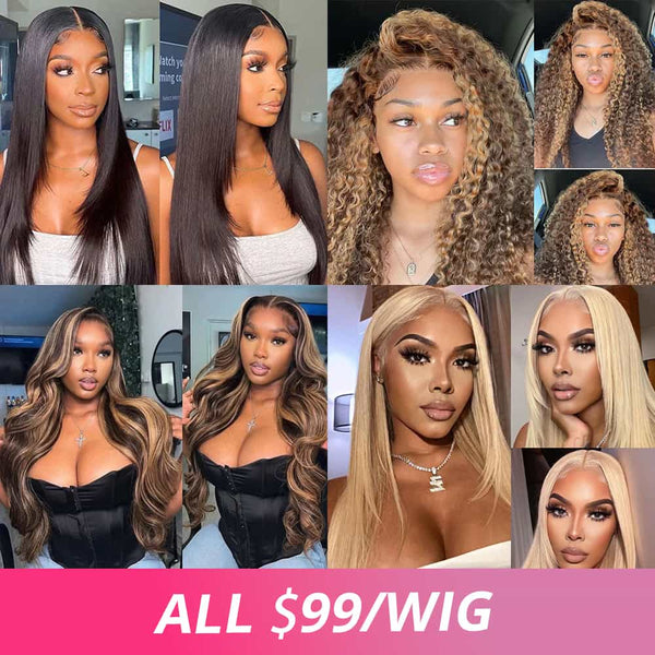 (Super Sale)$99 For 5x5 13x4  Lace Human Hair Wigs 13x6 Transparent Hd Lace Frontal Wig