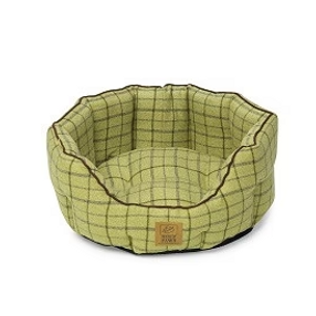 House Of Paws Green Tweed Oval Snuggle Dog Bed