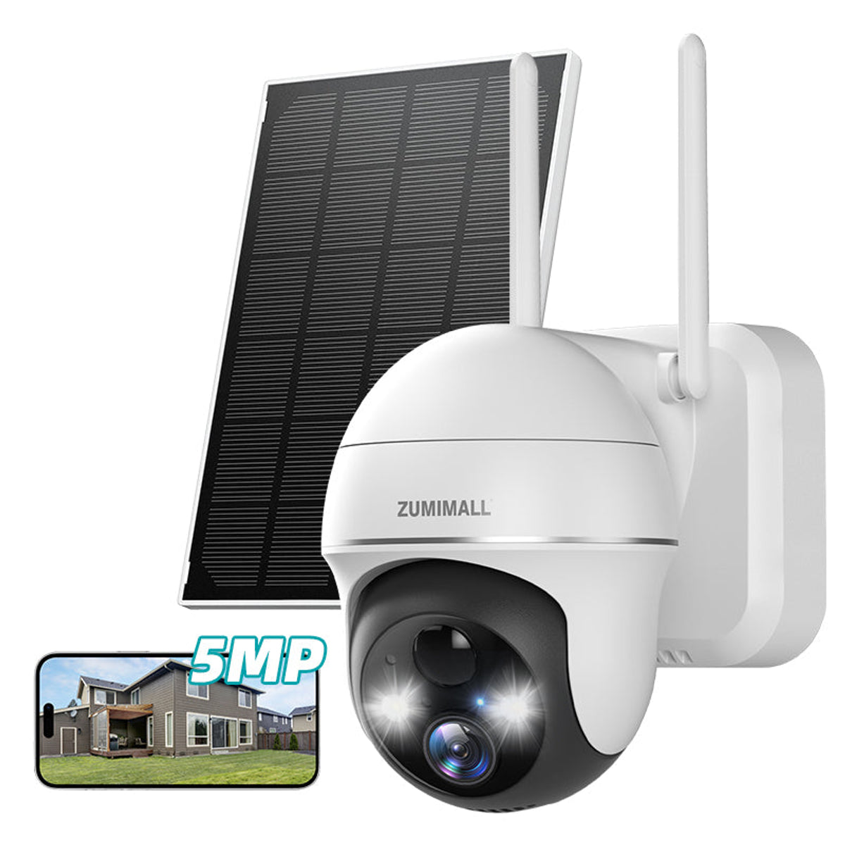Flash Sale-5MP QHD 360PTZ Wireless Solar Security Camera-GX2K(5MP)