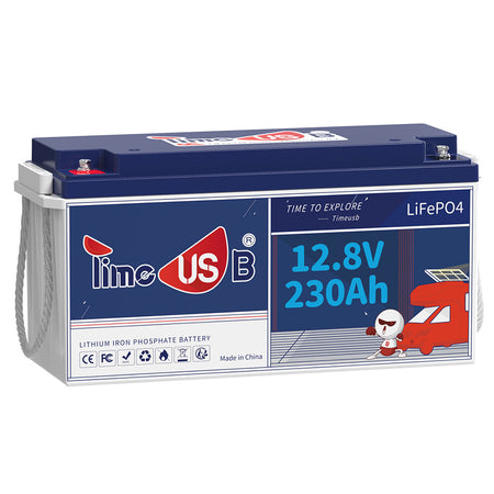 Timeusb 12V 230Ah LiFePO4 Battery, 2944Wh &amp; 150A BMS