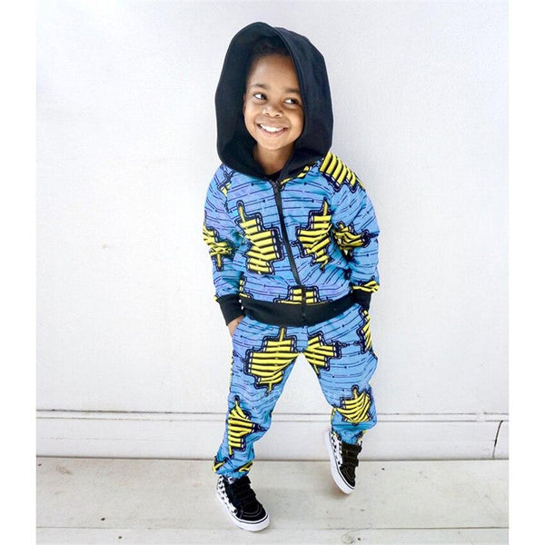 Child&#39;s African Print Trousers and Hoodie Set