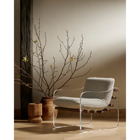 Chance Silver Upholstered &amp; Acrylic Chair