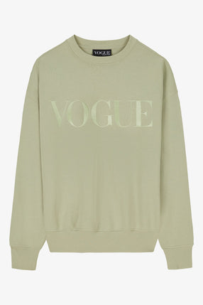 Sudadera VOGUE Verde salvia con logo bordado