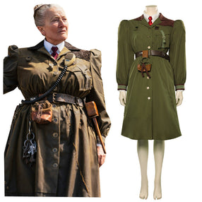 Movie Matilda Agatha Trunchbull Green Coat Cosplay Costume Outfits Halloween Carnival Suit