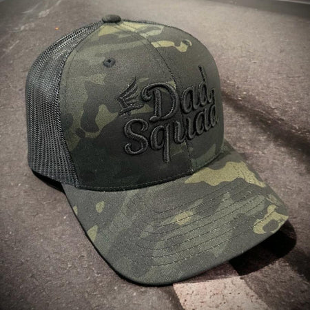 Dad Squad Mid Rise Trucker Cap - MultiCam Black